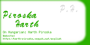 piroska harth business card